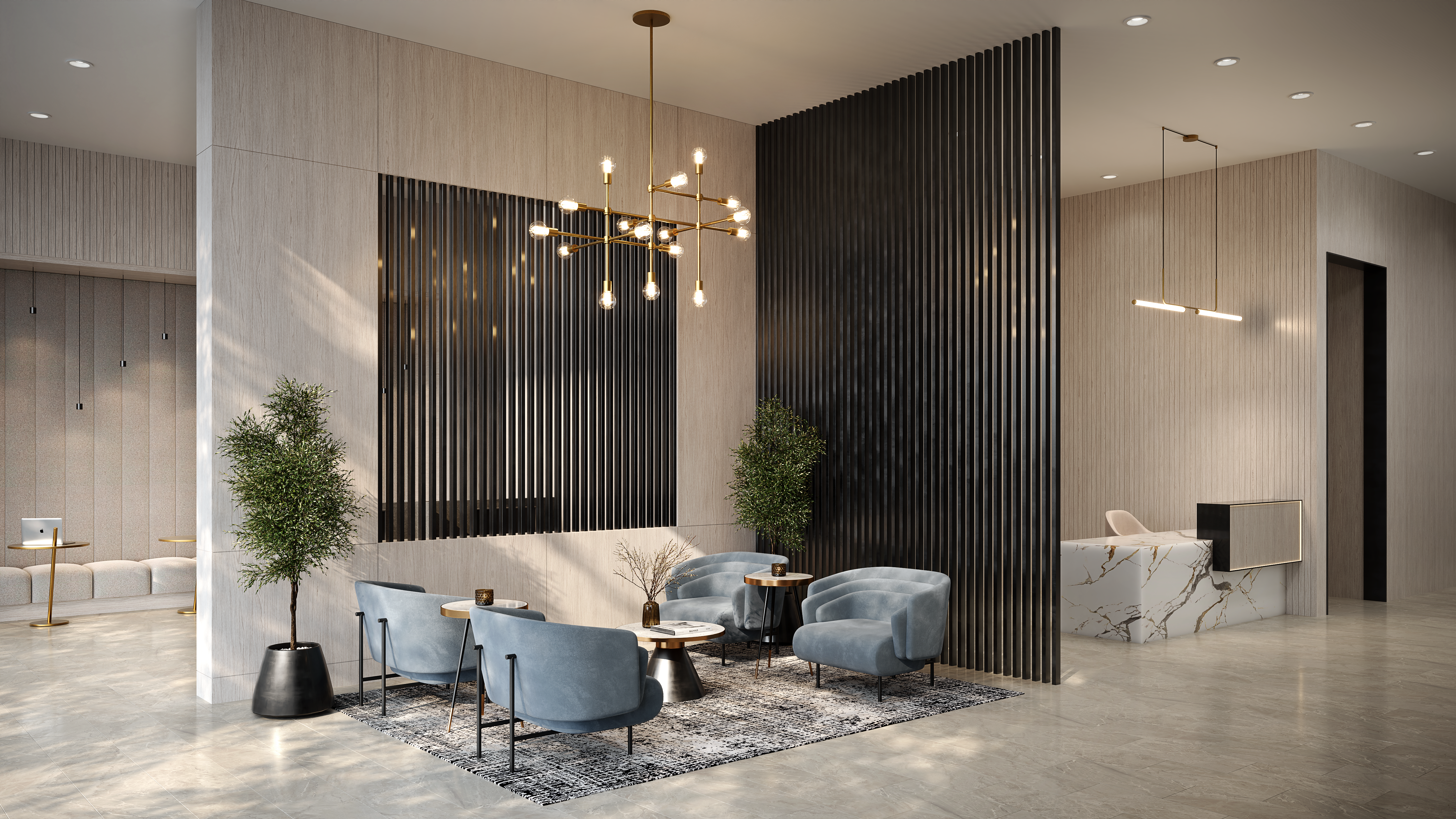 Exhale Condos elegant lobby